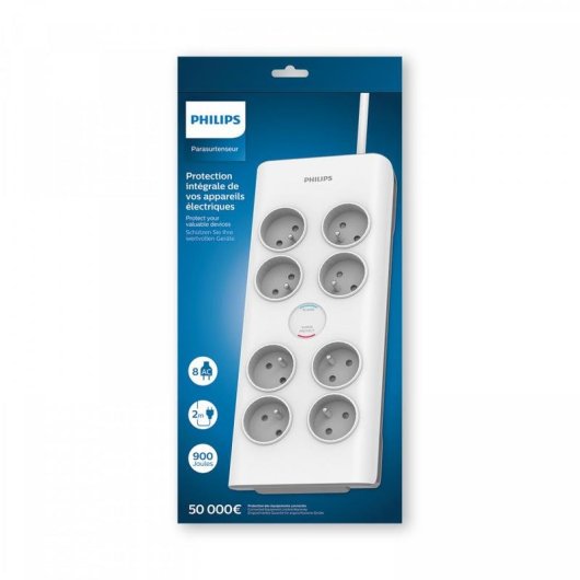 Multiprise MCL SPN7080WA/19 8 prises avec protection et interrupteur 2 m