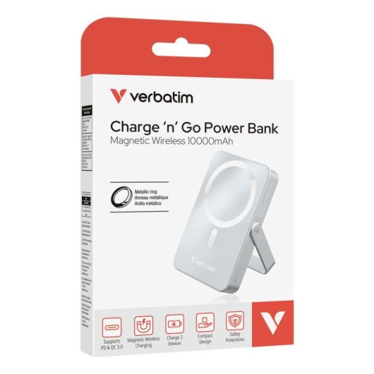 Batteria esterna Verbatim Charge 'n' Go Magnetic Wireless 10000 mAh 35 W Blu