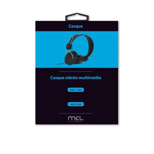 Auriculares MCL CSQ-HEAD/NZ avec câble 3,5 mm filaire pour musique noir