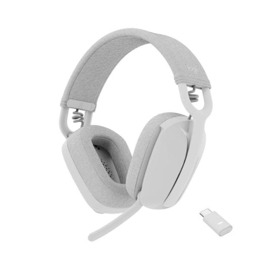 Auriculares Logitech Zone Vibe Wireless MS Bluetooth sem fios para chamadas e música branco