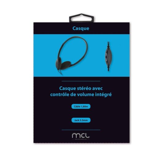 Auriculares MCL CSQ-HEAD/N con cable, conexión 3,5 mm, música, negros