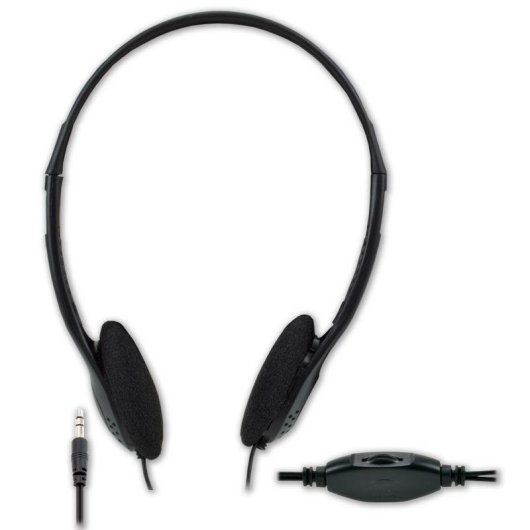 Auriculares MCL CSQ-HEAD/N con cable, conexión 3,5 mm, música, negros