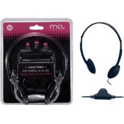 Auriculares MCL CSQ-HEAD/N con cable, conexión 3,5 mm, música, negros
