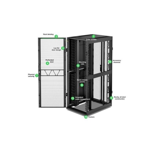 Armadio Rack APC AR3140B2 52U Gestione Cavi Bianco