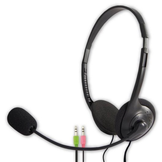 Auriculares MCL CSQ-M/NZ con cable, conexión 3,5 mm, llamadas y música, negro
