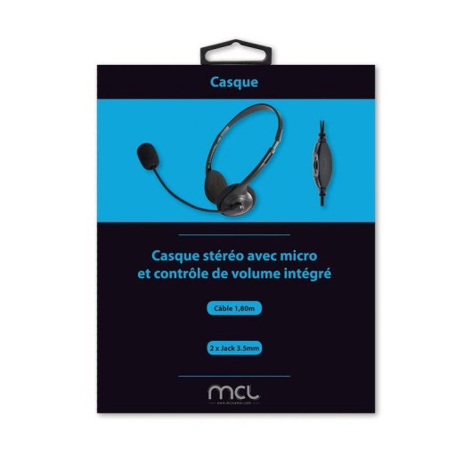Auriculares MCL CSQ-M/NZ con cable, conexión 3,5 mm, llamadas y música, negro