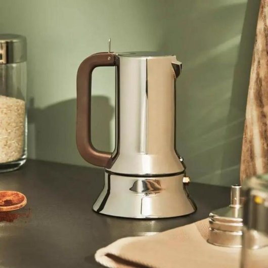 Máquina de café italiana Alessi 9090 aço inoxidável 0,15 L 3 chávenas indução