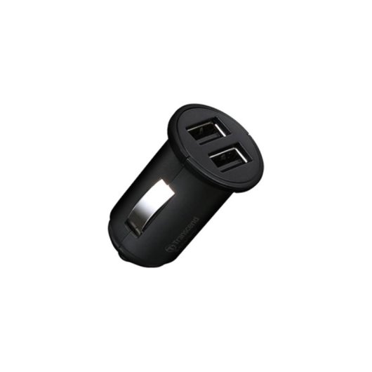 Adaptador de CC Transcend Dual USB para Coche, 8 m, 12-24 V, 5 V, 2,4 A