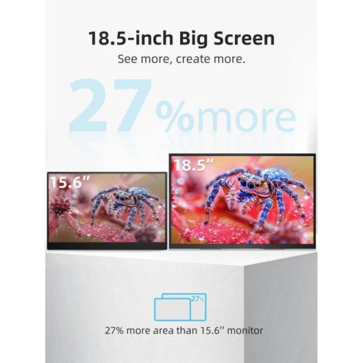 Monitor PC Uperfect 18,5" FullHD 120Hz IPS Portatile 100% sRGB VESA