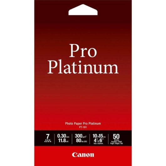 Papiers photo Canon 300 g/m² 4 x 6 pouces 50 feuilles brillant 98 %
