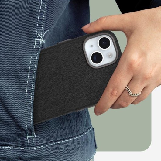 Funda para móvil OtterBox Symmetry Cactus Cover pelle di cactus nera per iPhone 15 14 13