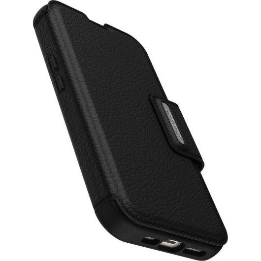 Funda para móvil OtterBox Strada cartera piel negra cierre magnético para iPhone 14 Plus