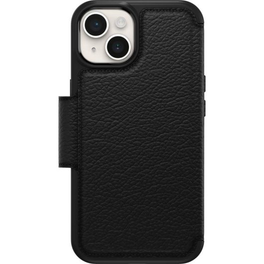 Funda para móvil OtterBox Strada cartera piel negra cierre magnético para iPhone 14 Plus