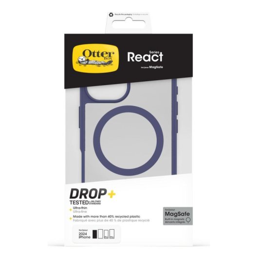 Funda para móvil OtterBox React Series Cover Policarbonato Blu per iPhone 16