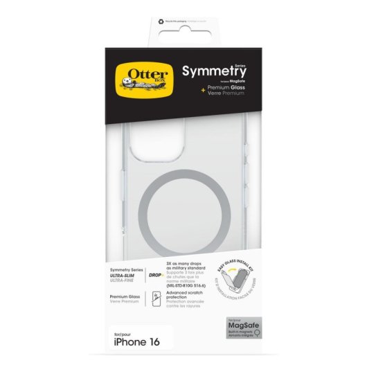 Funda pour mobile OtterBox Symmetry Series Clear Polycarbonate Transparent pour iPhone 16