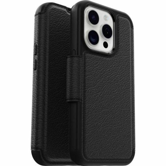 Funda para móvil OtterBox Strada Folio pelle nera magnetica per iPhone 15 Pro