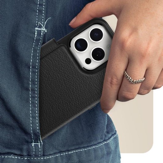 Funda para móvil OtterBox Strada Folio pelle nera magnetica per iPhone 15 Pro