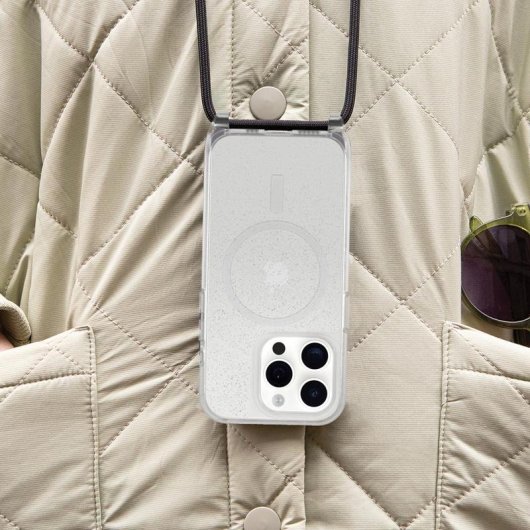 Funda para móvil OtterBox React Necklace Cover Nylon Transparente para iPhone 15 Pro