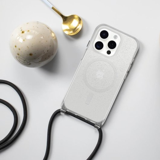 Funda para móvil OtterBox React Necklace Cover Nylon Transparente para iPhone 15 Pro