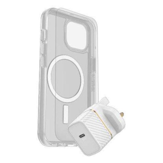 Funda para móvil OtterBox Symmetry Transparente Blanca Cover para iPhone 15 6,1"