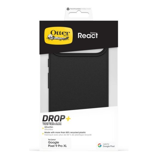 Funda pour mobile OtterBox React Cover Polycarbonate Noire pour Pixel 9 Pro XL