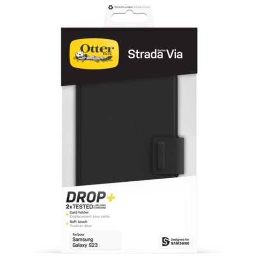 Funda para móvil OtterBox Strada Via Folio Synthétique Noir Magnétique pour Galaxy S23