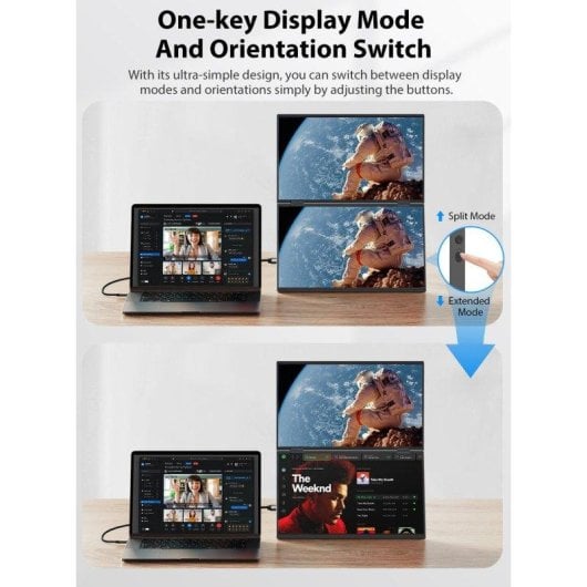 Monitor PC Uperfect Dual 15,6" Full HD 60Hz IPS Portatile USB-C Mini HDMI 6ms