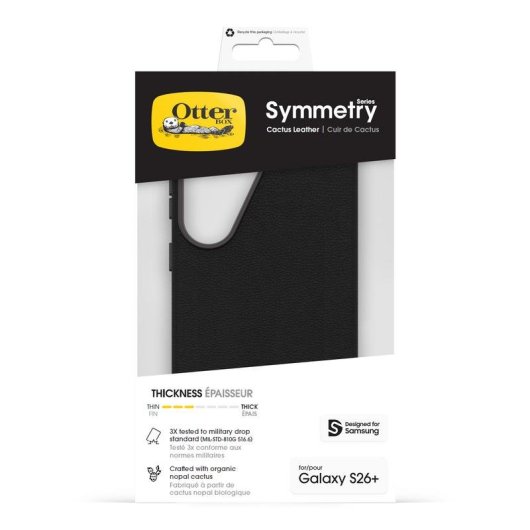 Funda para móvil OtterBox Symmetry Cactus Leather Cover case Schwarz für Galaxy S26+