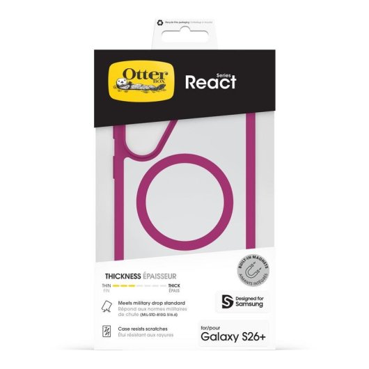 OtterBox React Magnets Series transparente rosa Hülle für Galaxy S26+