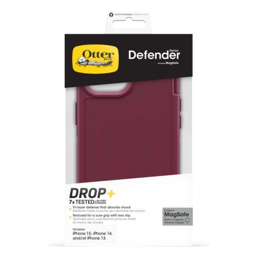 Funda para móvil OtterBox Defender Series Cover Silicona Roja para iPhone 17e/16e/15/14/13