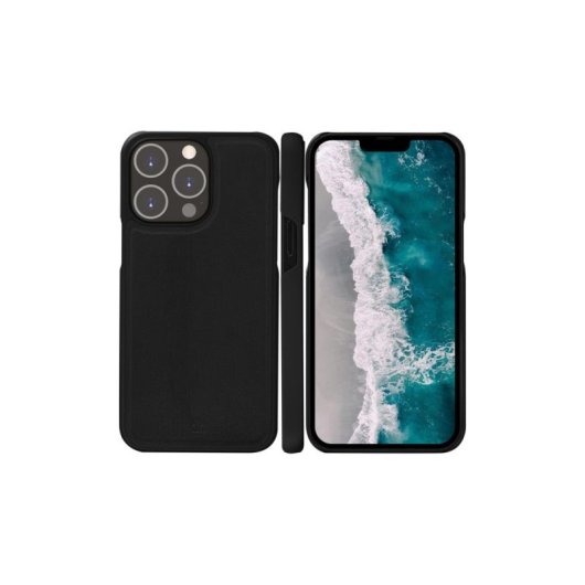 Funda para móvil dbramante1928 Stockholm Folio plástico reciclado negro magnética para iPhone 14 Pro Max