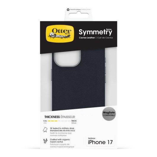Funda para móvil OtterBox Symmetry Cactus Leather Cover piel azul para iPhone 17
