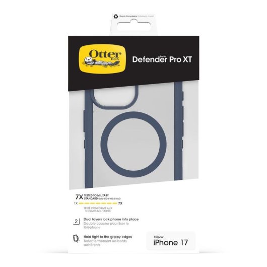 Funda para móvil OtterBox Defender Pro XT Cover Policarbonato Blu Trasparente per iPhone 17