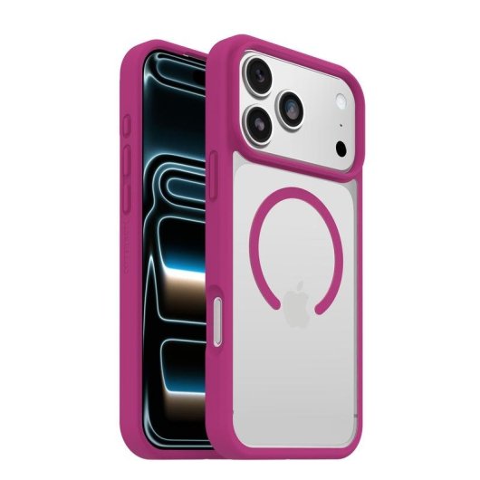 Funda para móvil OtterBox React MagSafe Cover plástico rosa transparente para iPhone 17 Pro Max