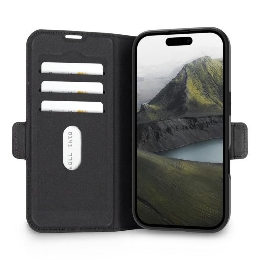 Funda para móvil dbramante1928 Oslo Pro MS Libro Piel sintética Negra para iPhone 17