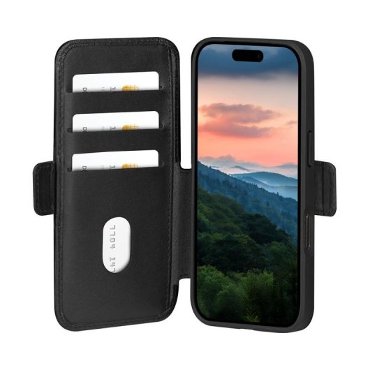 Funda para móvil dbramante1928 Copenhagen Wallet pelle nera magnetica per iPhone 17 Pro Max