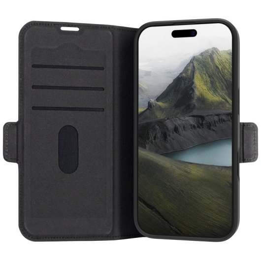 Funda para móvil dbramante1928 Oslo Pro Folio Plástico Negra con cierre magnético para iPhone 16 Pro