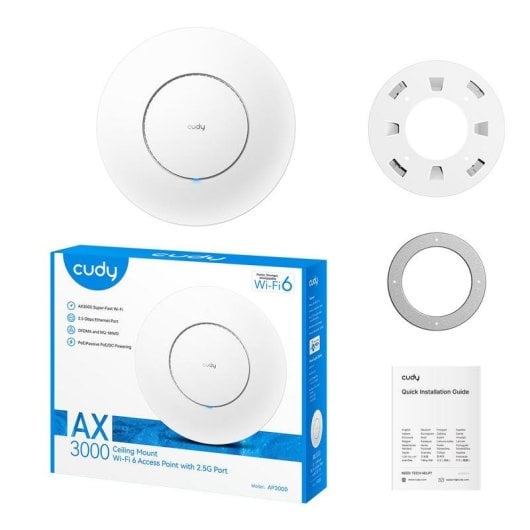 Punto di accesso Wi-Fi 6 Cudy AP3000 2,4 GHz/5 GHz 2402 Mbit/s PoE+