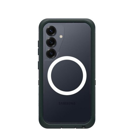 Funda para móvil OtterBox Defender XT Cover plástico verde transparente con imanes para Galaxy S25