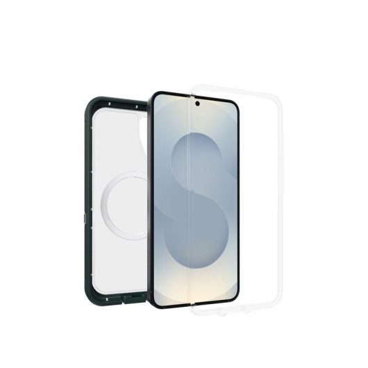 Funda para móvil OtterBox Defender XT Cover plástico verde transparente con imanes para Galaxy S25