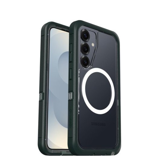 Funda para móvil OtterBox Defender XT Cover plástico verde transparente con imanes para Galaxy S25