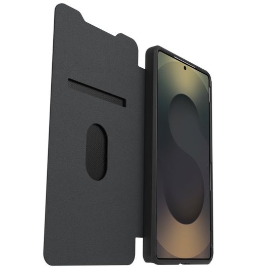 Étui pour smartphone OtterBox React Folio Noir Transparent Plastique Recyclé pour Galaxy S25 Ultra Poche carte