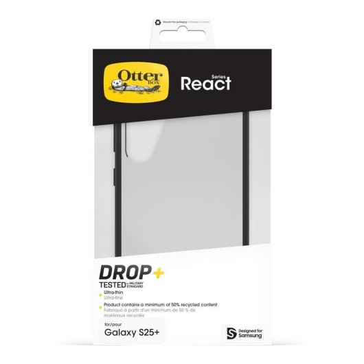 Funda para móvil OtterBox React Series Cover plastique noir transparent pour Galaxy S25+