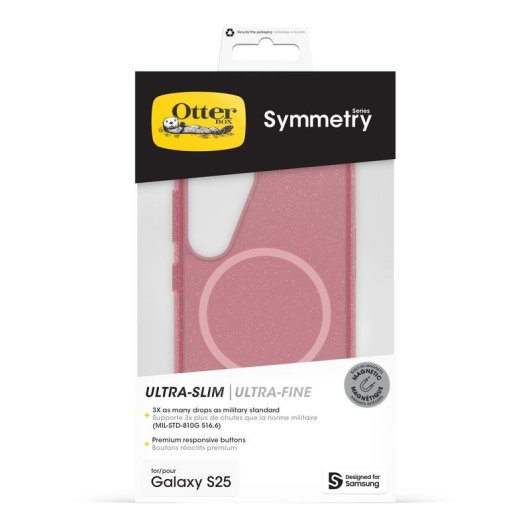Funda para móvil OtterBox Symmetry Series Cover policarbonato rosa con imanes para Galaxy S25