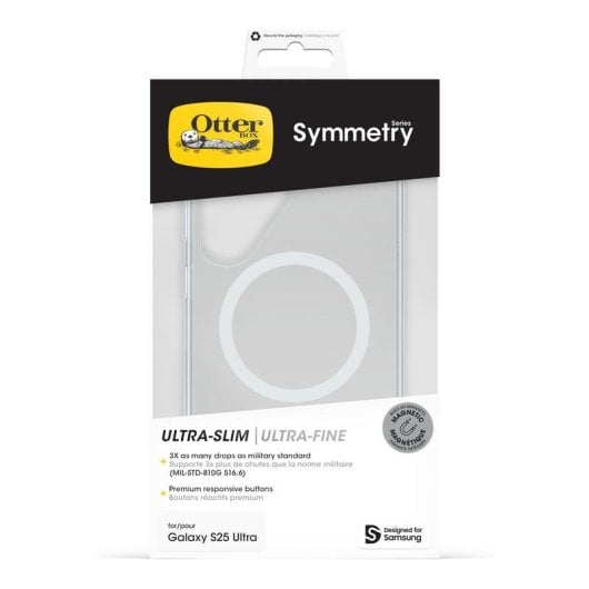 Funda para móvil OtterBox Symmetry Series Clear Cover PC Transparente con imanes para Galaxy S25 Ultra