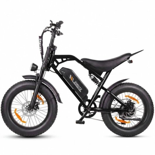 Mota Elétrica Eskute V202 250W 48V 20.8Ah 20x4 Freios Mecânicos Preta