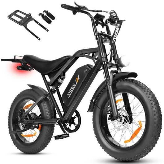 Mota Elétrica Eskute V202 250W 48V 20.8Ah 20x4 Freios Mecânicos Preta