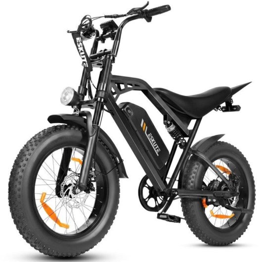 Mota Elétrica Eskute V202 250W 48V 20.8Ah 20x4 Freios Mecânicos Preto