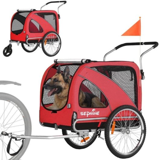 Remorque pour animaux Sepnine 10202b 40kg pliable - Rouge