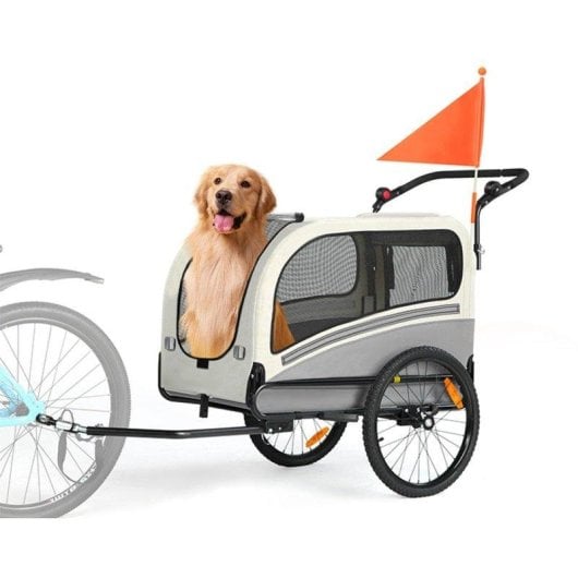 Carrosse pour animaux Sepnine 10202ns, Max 50kg, Manche 6 niveaux, Gris foncé